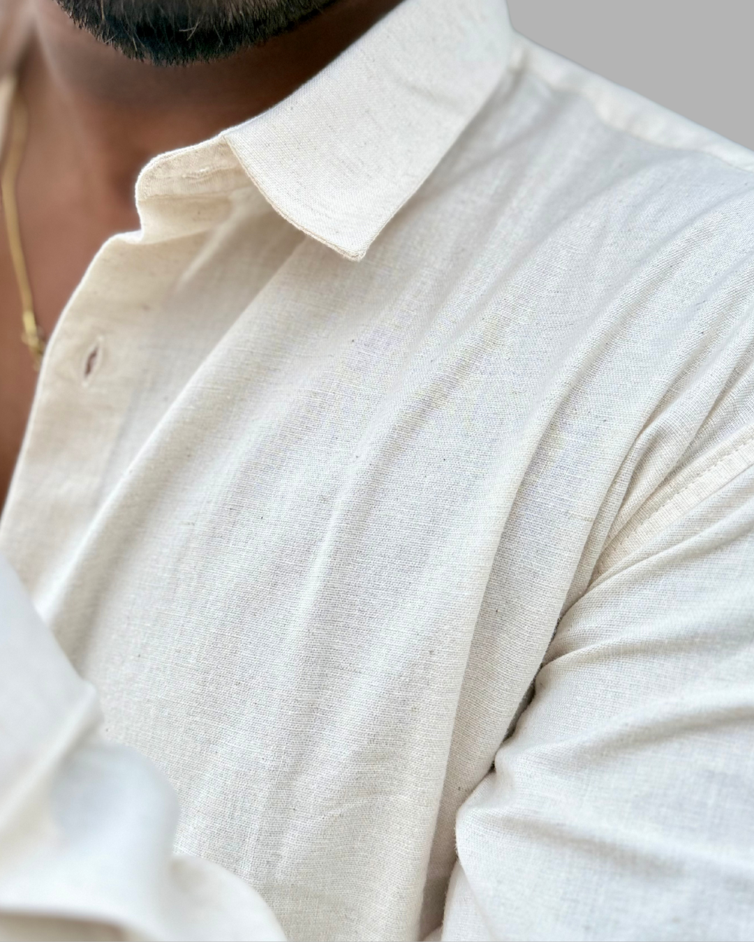 Irish Linen Shirt – Ivory Mist - Image 2