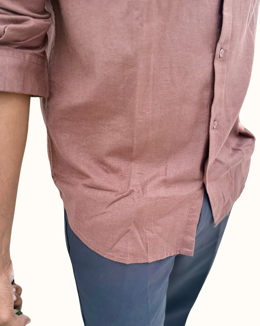 Irish Linen Shirt – Cocoa brown - Image 2