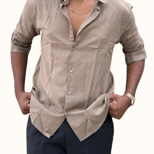 Irish Linen Shirt – Taupe Drift