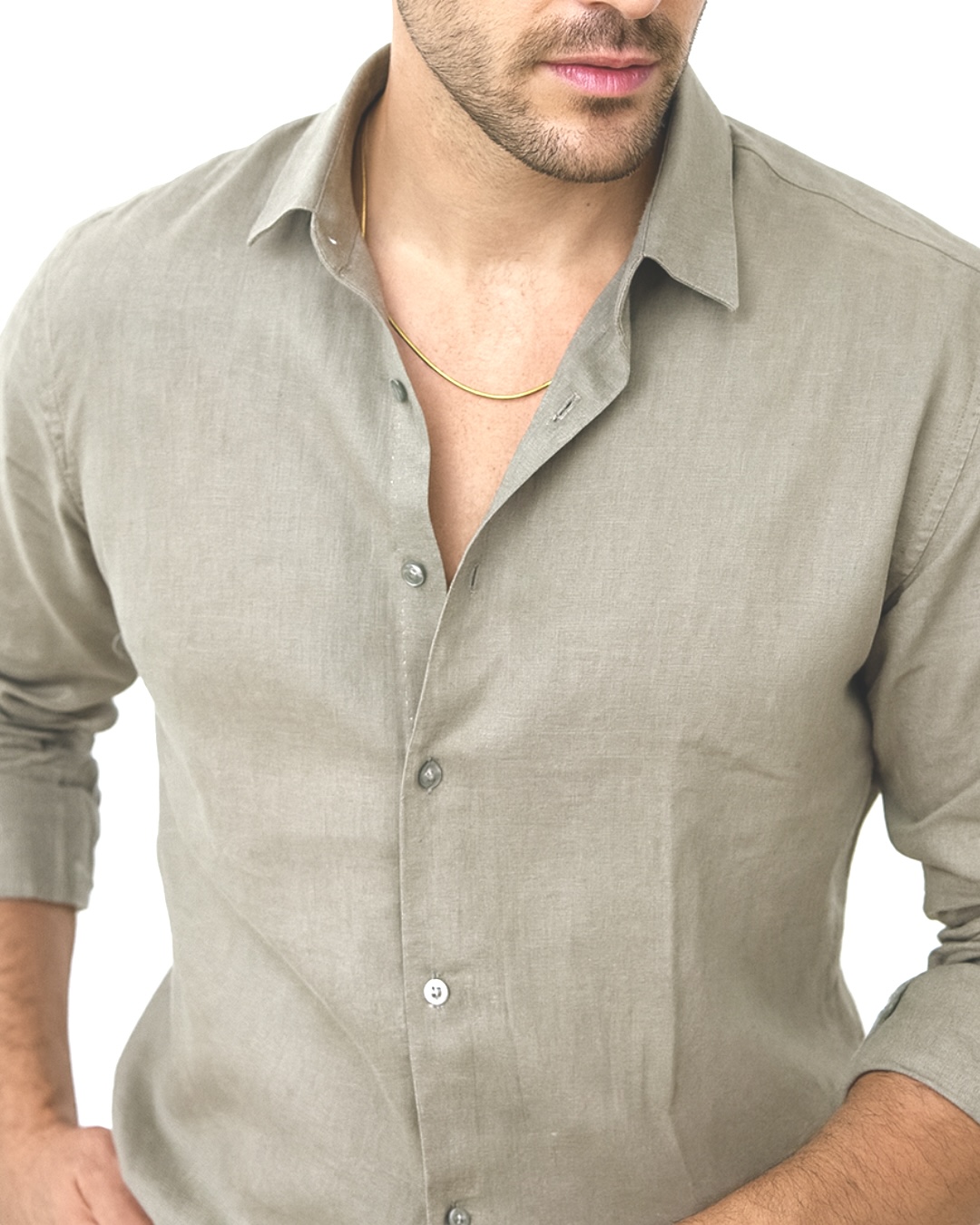 Irish Linen Shirt – Sage Mist