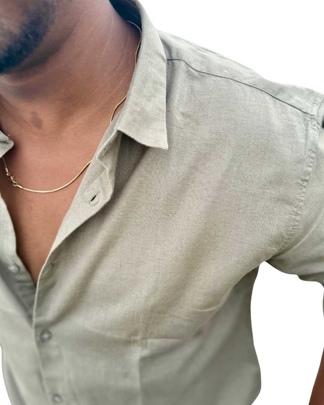 Irish Linen Shirt – Sage Mist - Image 2