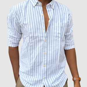 Vertical Stripe - White Blue