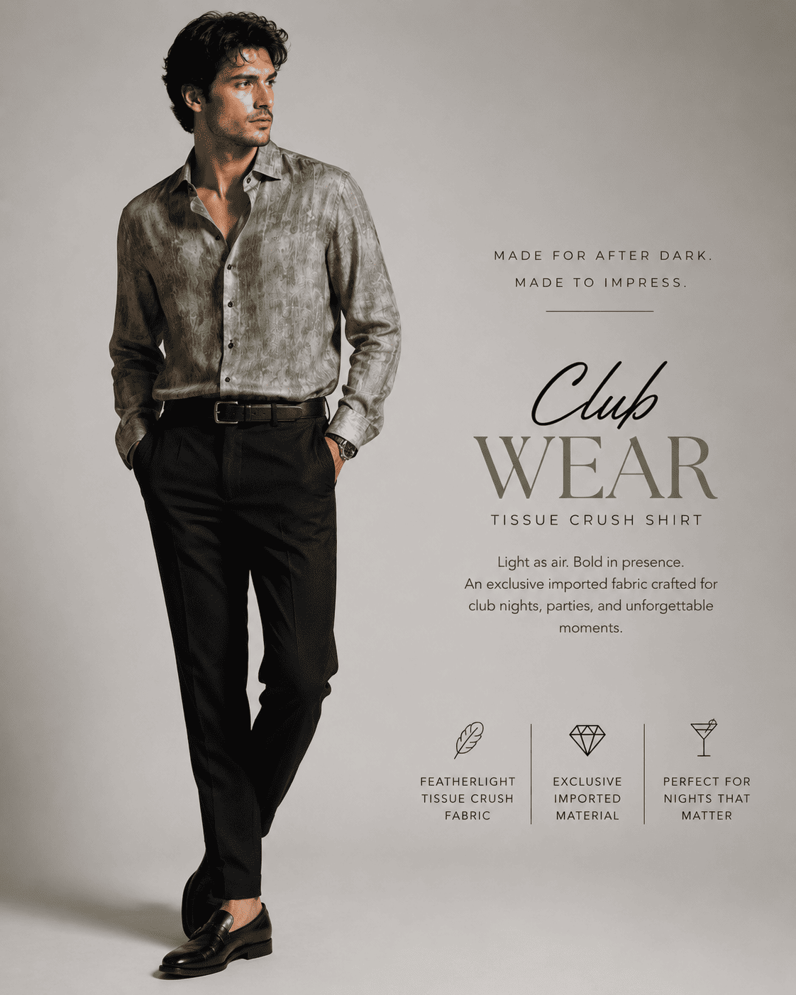 Club Wear Tissue Crush Shirt