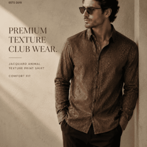 Jacquard Snake Texture Club Wear Shirt